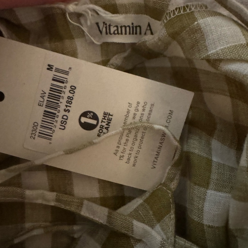 Vitamin A Olive Checkered Backless Dress
